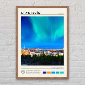 Foto real, Impresión de Reykjavík, Arte de la pared de Reykjavík, Cartel de Reykjavík, Foto de Reykjavík, Impresión de cartel de Reykjavík, Decoración de Reykjavík, Islandia