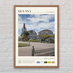 Foto real, impressão de Guiana, arte de parede de Guiana, pôster de Guiana, foto de Guiana, impressão de pôster de Guiana, decoração de parede de Guiana, impressão da América do Sul