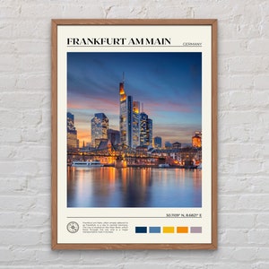 Fotografía real, impresión de Frankfurt am Main, arte mural de Frankfurt, póster de Frankfurt, fotografía de Frankfurt, impresión de póster de Frankfurt, decoración de Frankfurt