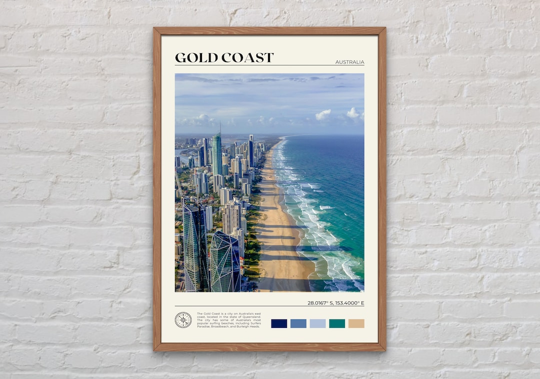 Real Photo, Gold Coast Print, Gold Coast Wall Art, Gold Coast Poster