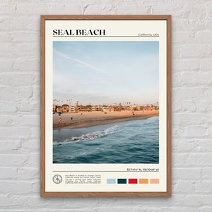 Véritable photo, impression de plage de phoques, art mural de plage de phoques, affiche de plage de phoques, photo de plage de phoques, décoration murale de plage de phoques, affiche de Californie, États-Unis