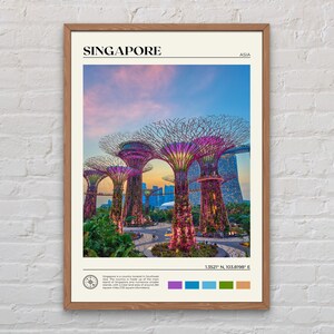Foto real, impressão de Cingapura, arte de parede de Cingapura, pôster de Cingapura, foto de Cingapura, impressão de pôster de Cingapura, decoração de parede de Cingapura