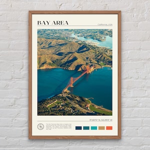 Vraie photo, impression de la région de la baie de San Francisco, art mural de la région de la baie, affiche de la région de la baie, photo de la région de la baie de San Francisco, impression d'affiche de la région de la baie, décoration de la région de la baie