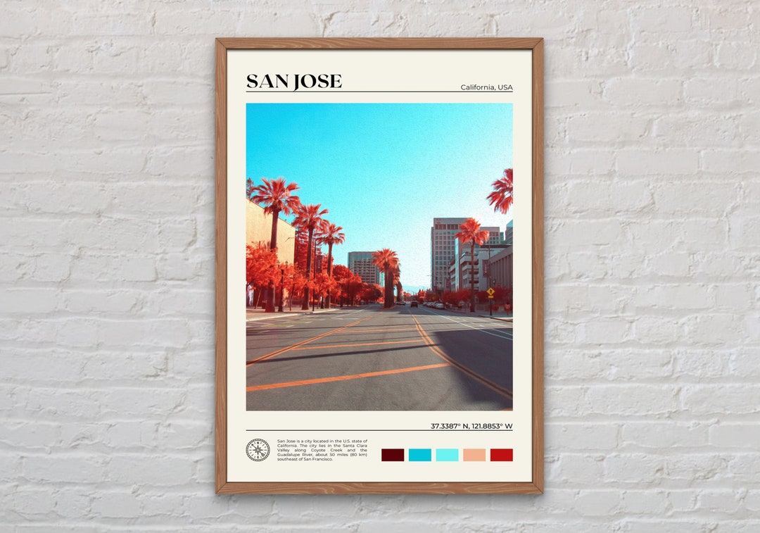 Digital Oil Paint San Jose Print San Jose Wall Art San Jose Etsy