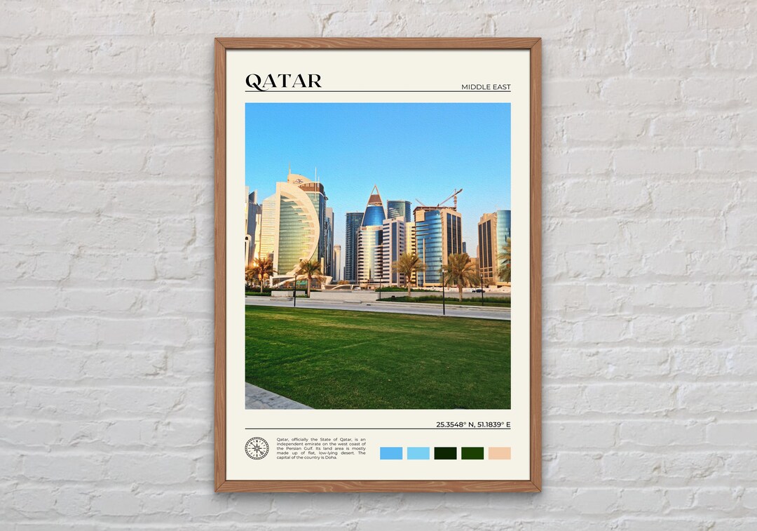 Digital Oil Paint Qatar Print Qatar Wall Art Qatar Poster Etsy