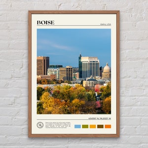 Foto real, impressão de Boise, arte de parede de Boise, pôster de Boise, foto de Boise, impressão de pôster de Boise, decoração de parede de Boise, impressão de pôster de Idaho, EUA