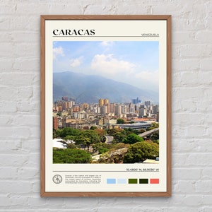 Foto real, impressão de Caracas, arte de parede de Caracas, pôster de Caracas, foto de Caracas, impressão de pôster de Caracas, decoração de parede de Caracas, impressão da Venezuela
