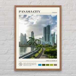 Foto real, Impresión de la ciudad de Panamá, Arte de la ciudad de Panamá, Póster de la ciudad de Panamá, Foto de la ciudad de Panamá, Impresión de póster de la ciudad de Panamá, Decoración de la ciudad de Panamá