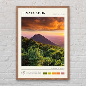 Riktigt foto, El Salvador Print, El Salvador Art, El Salvador Poster, El Salvador Photo, El Salvador Poster Print, El Salvador Decor bild 1