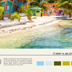 Foto reale, stampa del Belize, arte murale del Belize, poster del Belize, foto del Belize, stampa poster del Belize, decorazione murale del Belize, stampa dell'America Centrale immagine 6
