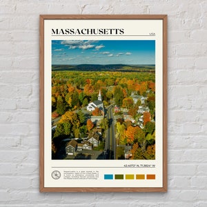 Foto real, impressão de Massachusetts, arte de parede de Massachusetts, pôster de Massachusetts, foto de Massachusetts, decoração de parede de Massachusetts, EUA