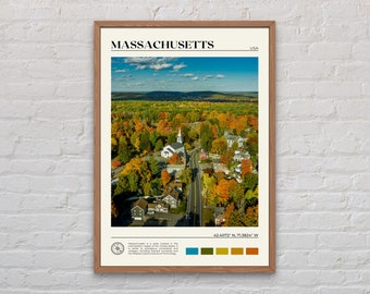 Foto reale, stampa del Massachusetts, arte della parete del Massachusetts, poster del Massachusetts, foto del Massachusetts, decorazione della parete del Massachusetts, Stati Uniti