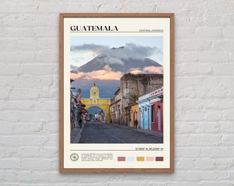 Foto reale, stampa del Guatemala, arte murale del Guatemala, poster del Guatemala, foto del Guatemala, stampa poster del Guatemala, decorazione murale del Guatemala