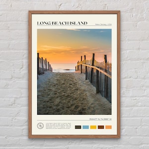 Foto real, impresión de Long Beach Island, arte de Long Beach Island, póster de Long Beach Island, foto de Long Beach Island, póster de Nueva Jersey