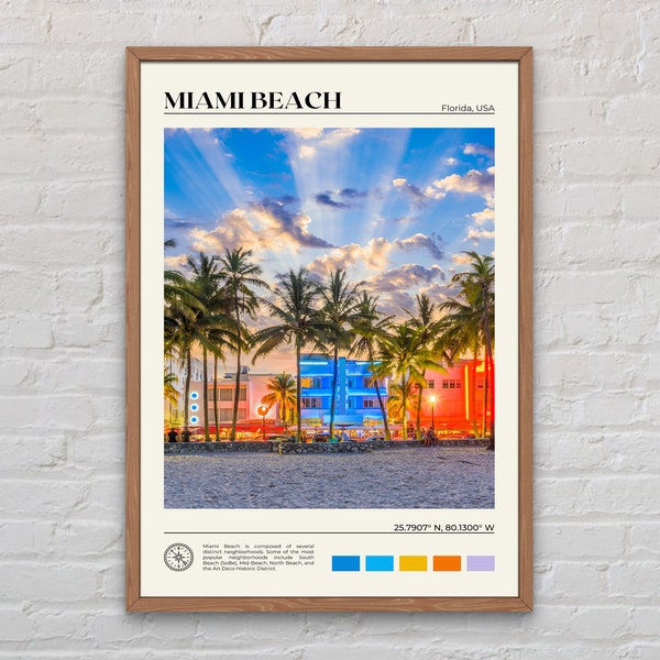 Vraie photo, impression de Miami Beach, art de Miami Beach, affiche de Miami Beach, photo de Miami Beach, impression d'affiche de Miami Beach, décoration de Miami Beach