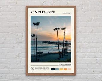 Foto real, Impresión de San Clemente, Arte mural de San Clemente, Póster de San Clemente, Foto de San Clemente, Impresión de póster de San Clemente, California