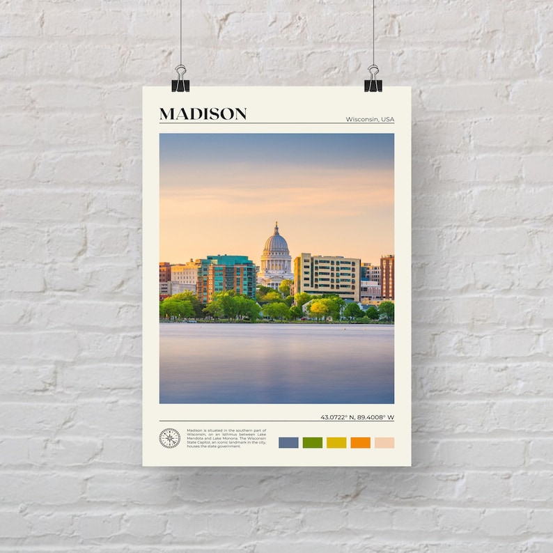 Real Photo, Madison Print, Madison Wall Art, Madison Poster, Madison Photo, Madison Poster Print, Madison Wall Decor, Wisconsin, USA image 5