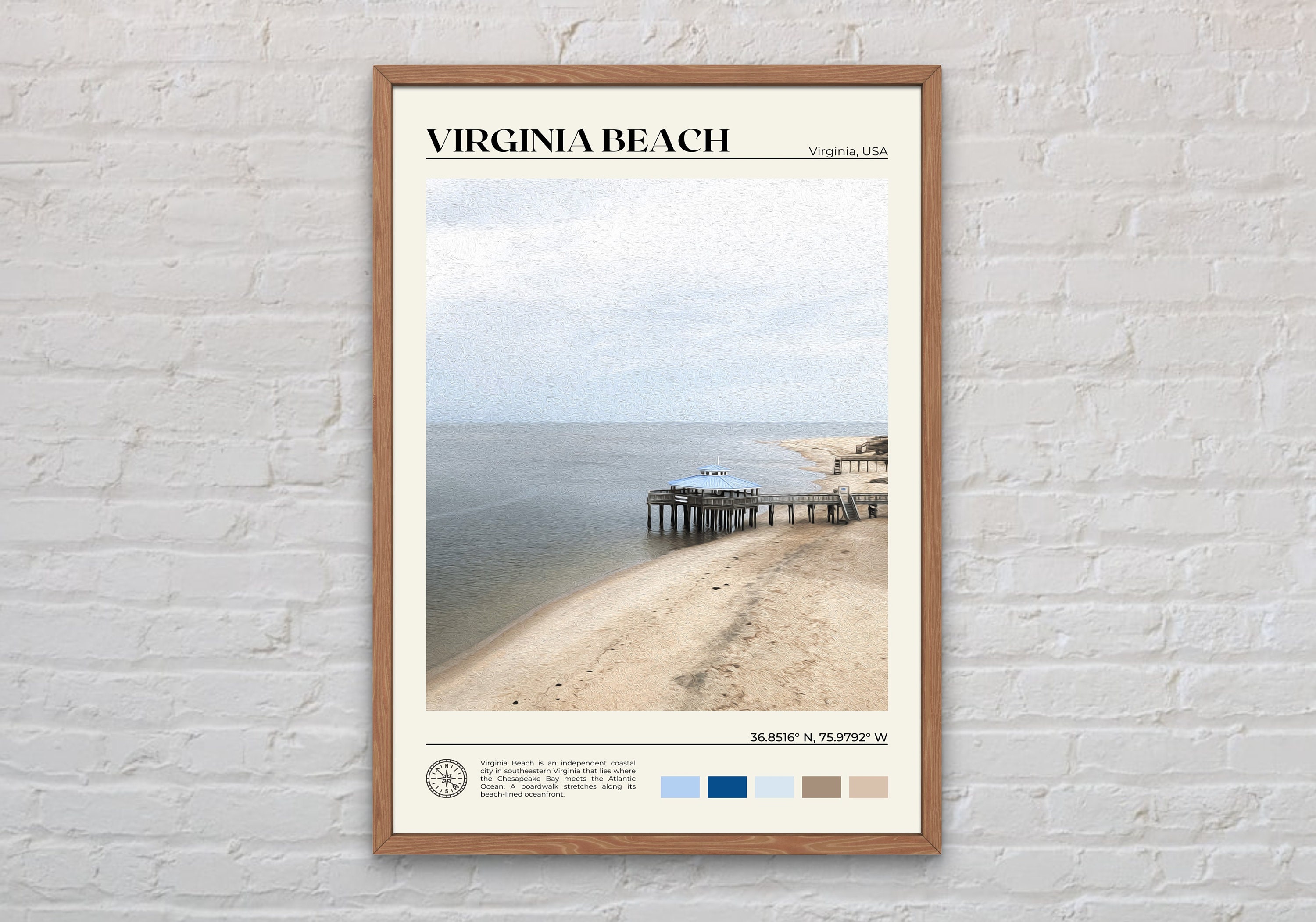Digital Oil Paint Virginia Beach Print Virginia Beach Wall Etsy