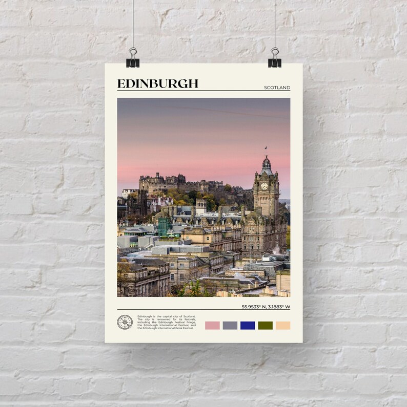 Foto real, Impresión de Edimburgo, Arte mural de Edimburgo, Póster de Edimburgo, Foto de Edimburgo, Impresión de póster de Edimburgo, Decoración de Edimburgo, Escocia imagen 5