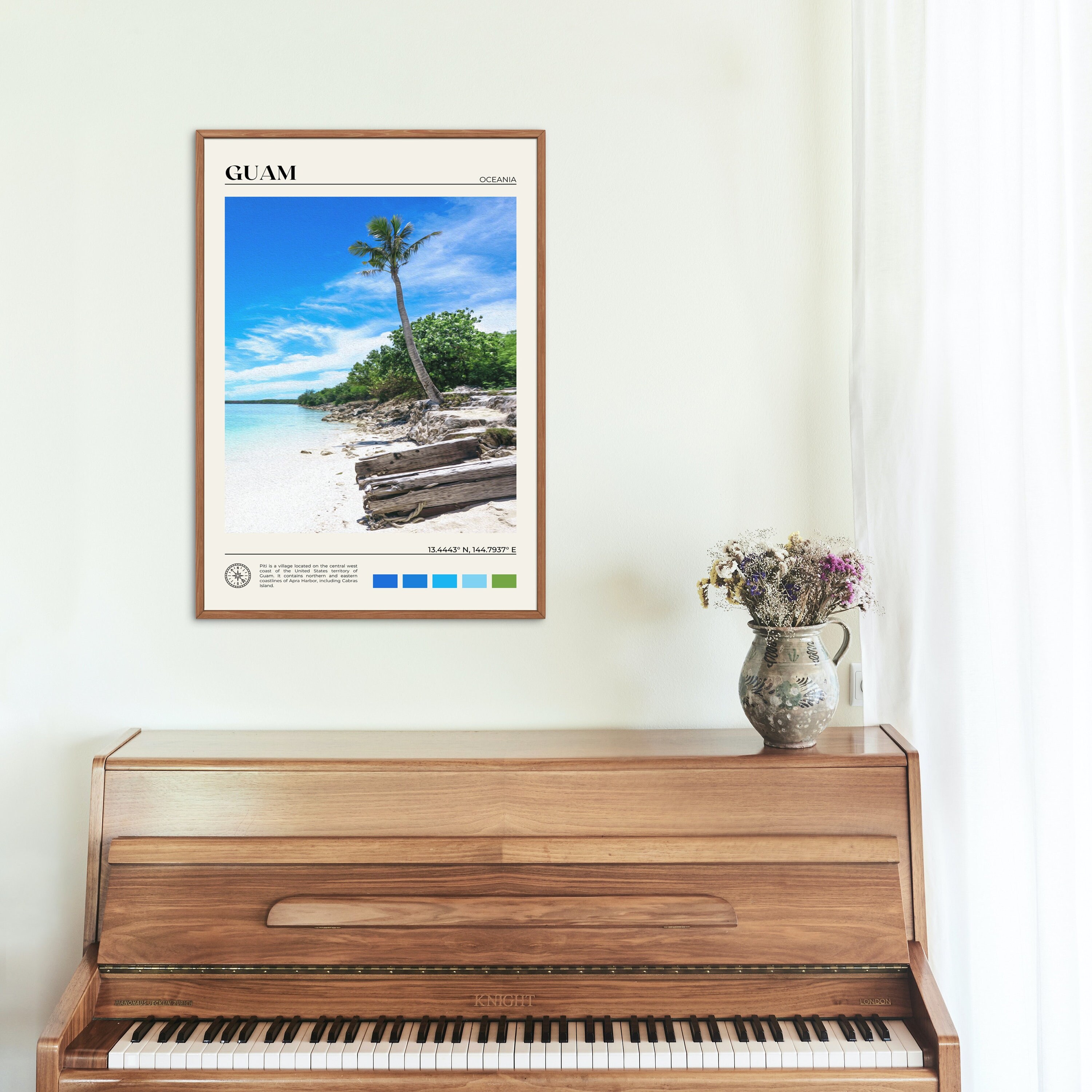 Digital Oil Paint Guam Print Guam Wall Art Guam Poster Etsy