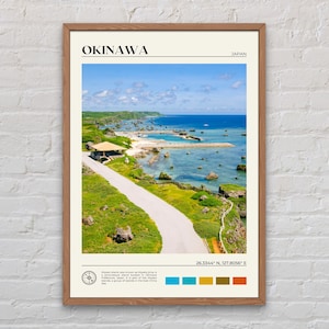 Foto real, impressão da ilha de Okinawa, arte de parede de Okinawa, pôster de Okinawa, foto de Okinawa, impressão de pôster de Okinawa, decoração de parede de Okinawa, Japão