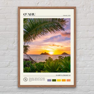 Foto real, Impresión de O'ahu, Arte mural de O'ahu, Póster de O'ahu, Foto de O'ahu, Impresión de póster de O'ahu, Decoración de pared de O'ahu, Impresión de O'ahu, Póster de Hawái