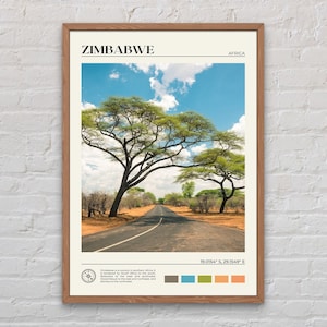 Foto reale, stampa dello Zimbabwe, arte murale dello Zimbabwe, poster dello Zimbabwe, foto dello Zimbabwe, stampa poster dello Zimbabwe, decorazione murale dello Zimbabwe, Africa