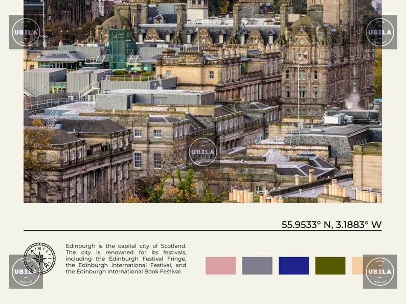 Foto real, Impresión de Edimburgo, Arte mural de Edimburgo, Póster de Edimburgo, Foto de Edimburgo, Impresión de póster de Edimburgo, Decoración de Edimburgo, Escocia imagen 6