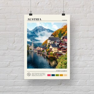 Foto real, Impresión de Austria, Arte mural de Austria, Póster de Austria, Foto de Austria, Impresión de póster de Austria, Decoración de pared de Austria, Póster de Europa imagen 5