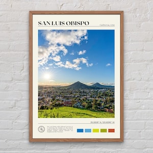 Real Photo, San Luis Obispo Print, San Luis Obispo Wall Art, San Luis Obispo Poster, San Luis Obispo Photo, California Poster Print