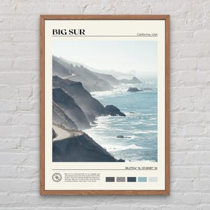 Echte foto, Big Sur-afdruk, Big Sur-kunst aan de muur, Big Sur-poster, Big Sur-foto, Big Sur-posterafdruk, Big Sur-decor, Californië-afdruk