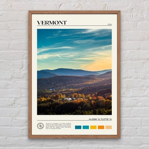 Vraie photo, impression du Vermont, art mural du Vermont, affiche du Vermont, photo du Vermont, impression d'affiche du Vermont, décoration du Vermont, impression d'affiche des États-Unis