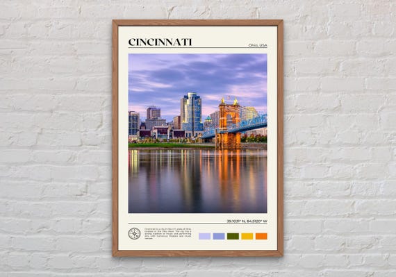 Real Photo, Cincinnati Print, Cincinnati Wall Art, Cincinnati Poster, Cincinnati Photo, Cincinnati Poster Print, Cincinnati Decor