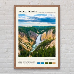 Foto real, impressão do Parque Nacional de Yellowstone, arte de parede de Yellowstone, pôster de Yellowstone, foto de Yellowstone, impressão de pôster de Yellowstone