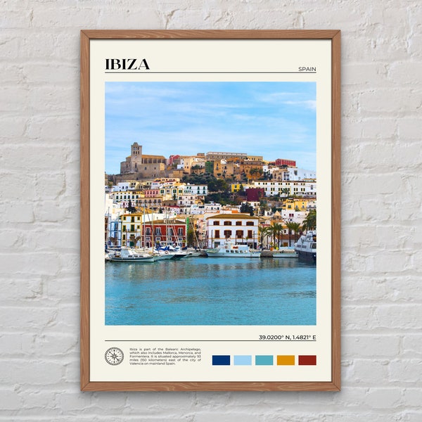 Foto real, Impresión de Ibiza, Arte de la pared de Ibiza, Cartel de Ibiza, Foto de Ibiza, Impresión de carteles de Ibiza, Decoración de la pared de Ibiza, Impresión de carteles de España, Europa