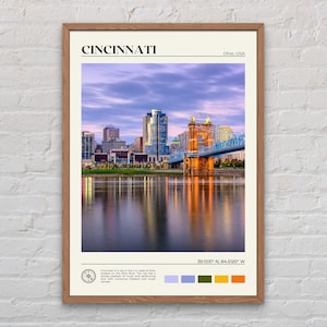 Vraie photo, impression de Cincinnati, art mural Cincinnati, affiche de Cincinnati, photo de Cincinnati, impression d&#39;affiche de Cincinnati, décoration de Cincinnati