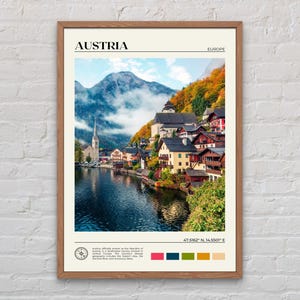 Foto real, Impresión de Austria, Arte mural de Austria, Póster de Austria, Foto de Austria, Impresión de póster de Austria, Decoración de pared de Austria, Póster de Europa imagen 1