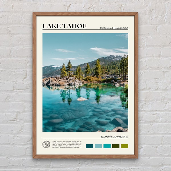 Real Photo, Lake Tahoe Print, Lake Tahoe Wall Art, Lake Tahoe Poster, Lake Tahoe Photo, Lake Tahoe Poster Print, Lake Tahoe Decor