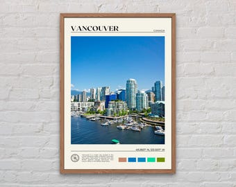 Foto real, impressão de Vancouver, arte de parede de Vancouver, pôster de Vancouver, foto de Vancouver, impressão de pôster de Vancouver, decoração de Vancouver, Canadá