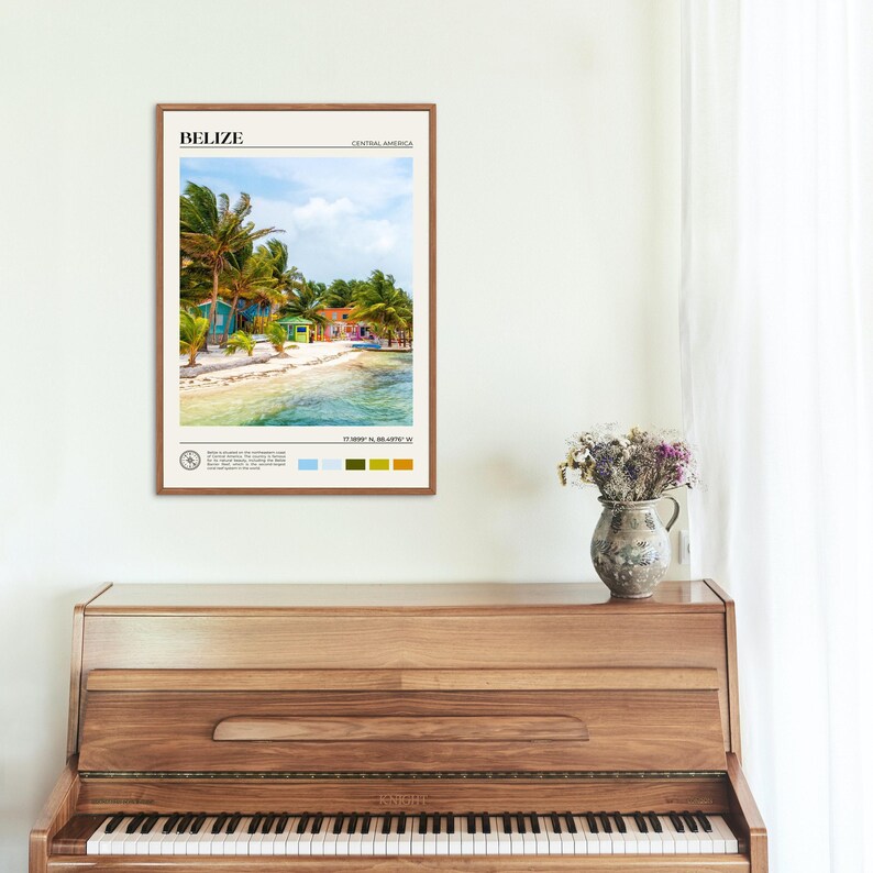 Foto reale, stampa del Belize, arte murale del Belize, poster del Belize, foto del Belize, stampa poster del Belize, decorazione murale del Belize, stampa dell'America Centrale immagine 4