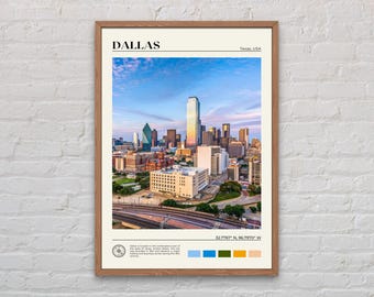 Echtes Foto, Dallas Druck, Dallas Wandkunst, Dallas Poster, Dallas Foto, Dallas Posterdruck, Dallas Wanddekor, Texas, Vereinigte Staaten