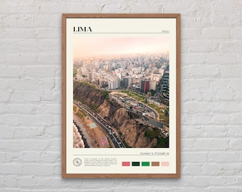 Foto real, Impresión de Lima, Arte mural de Lima, Póster de Lima, Foto de Lima, Impresión de póster de Lima, Decoración de pared de Lima, Perú, Impresión de póster de Sudamérica