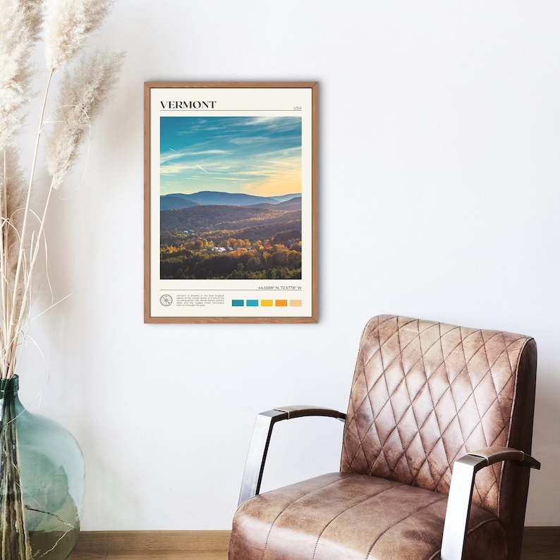 Real Photo, Vermont Print, Vermont Wall Art, Vermont Poster, Vermont Photo, Vermont Poster Print, Vermont Decor, USA Poster Print image 2