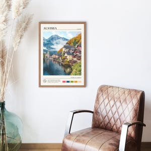 Foto real, Impresión de Austria, Arte mural de Austria, Póster de Austria, Foto de Austria, Impresión de póster de Austria, Decoración de pared de Austria, Póster de Europa imagen 2