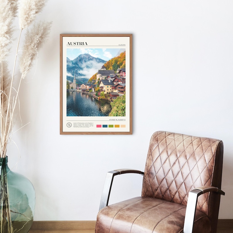 Foto real, Impresión de Austria, Arte mural de Austria, Póster de Austria, Foto de Austria, Impresión de póster de Austria, Decoración de pared de Austria, Póster de Europa imagen 2