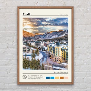 Foto real, impressão de Vail, arte de parede de Vail, pôster de Vail, foto de Vail, impressão de pôster de Vail, decoração de parede de Vail, impressão de pôster do Colorado, EUA