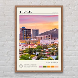 Foto real, impressão de Tucson, arte de parede de Tucson, pôster de Tucson, foto de Tucson, impressão de pôster de Tucson, decoração de parede de Tucson, pôster do Texas, EUA