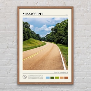 Vraie photo, impression du Mississippi, art du Mississippi, affiche du Mississippi, photo du Mississippi, impression d'affiche du Mississippi, décor du Mississippi