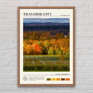 Foto real, impressão de Traverse City, arte de parede de Traverse City, pôster de Traverse City, foto de Traverse City, decoração de parede de Michigan, pôster dos EUA