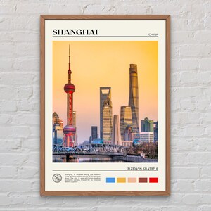 Foto real, impressão de Xangai, arte de parede de Xangai, pôster de Xangai, foto de Xangai, impressão de pôster de Xangai, decoração de parede de Xangai, China